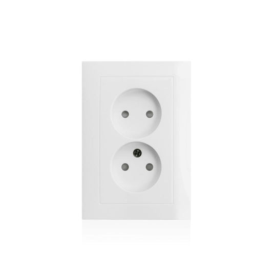 TOMADA DUPLA 2x2P 16A C/OBTURADORES ALUMÍNIO