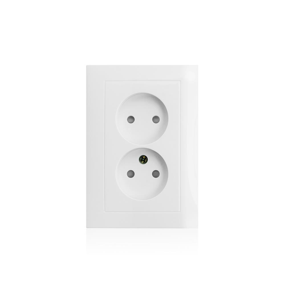 TOMADA DUPLA 2x2P 16A C/OBTURADORES BRANCO