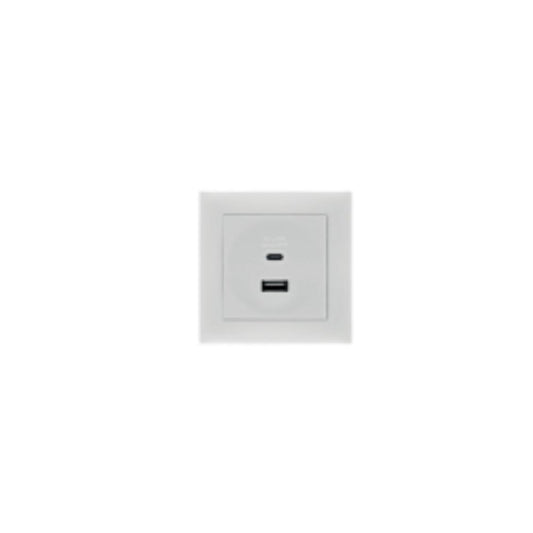 Tomada dupla USB+C M2020 branco Aslo