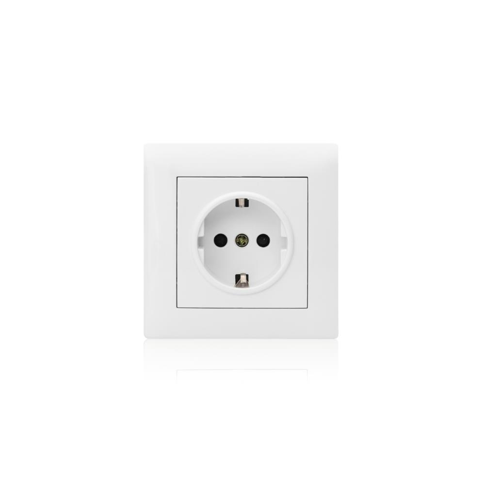 TOMADA TIPO SCHUKO 2P+T M2020 16A - 250V C/AP BRANCO