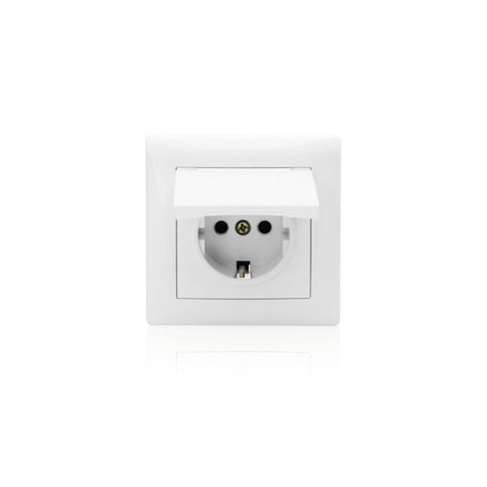 TOMADA SCHUKO C/TAMPA E OBTURADORES BRANCO