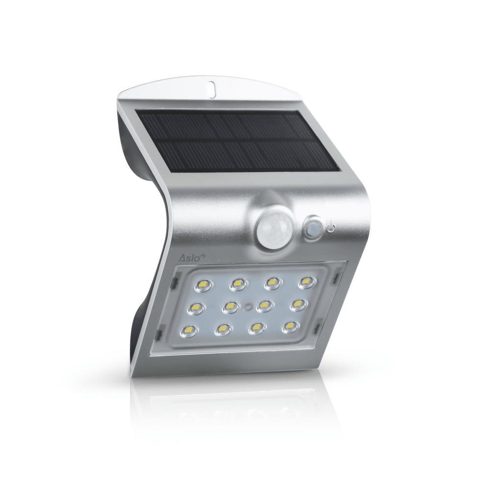 APLIQUE LED SOLAR ORB C/ SENSOR 1.5W CINZ.