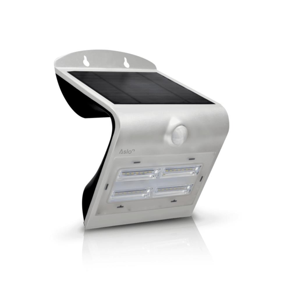 APLIQUE LED SOLAR ORB C/SENSOR 3.2W PRATA ASLO