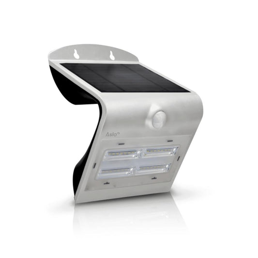 APLIQUE LED SOLAR ORB C/SENSOR 3.2W PRATA ASLO