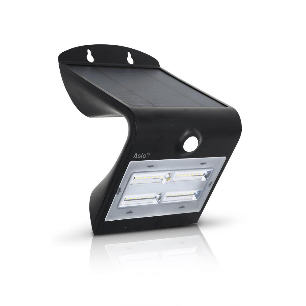 APLIQUE LED SOLAR ORB C/SENSOR 3.2W PRETO ASLO
