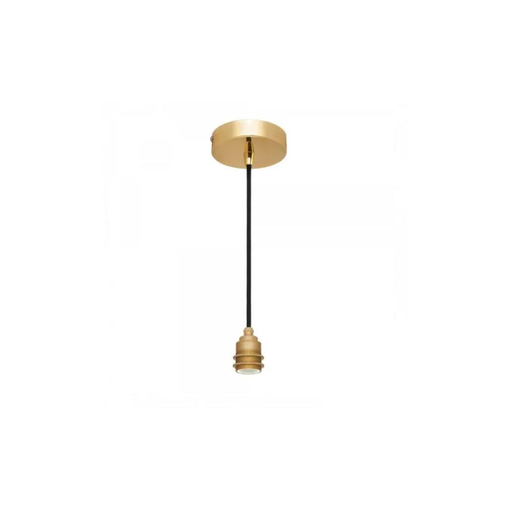 SUSPENSAO METAL. C/SUPORTE E27 DOURADO