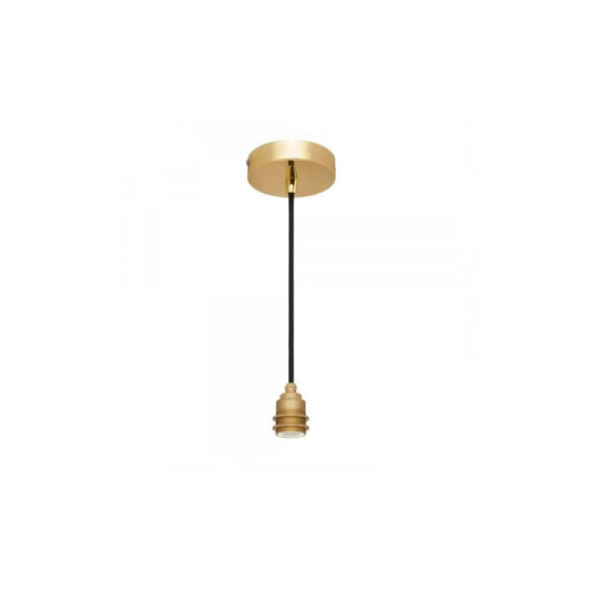 SUSPENSAO METAL. C/SUPORTE E27 DOURADO
