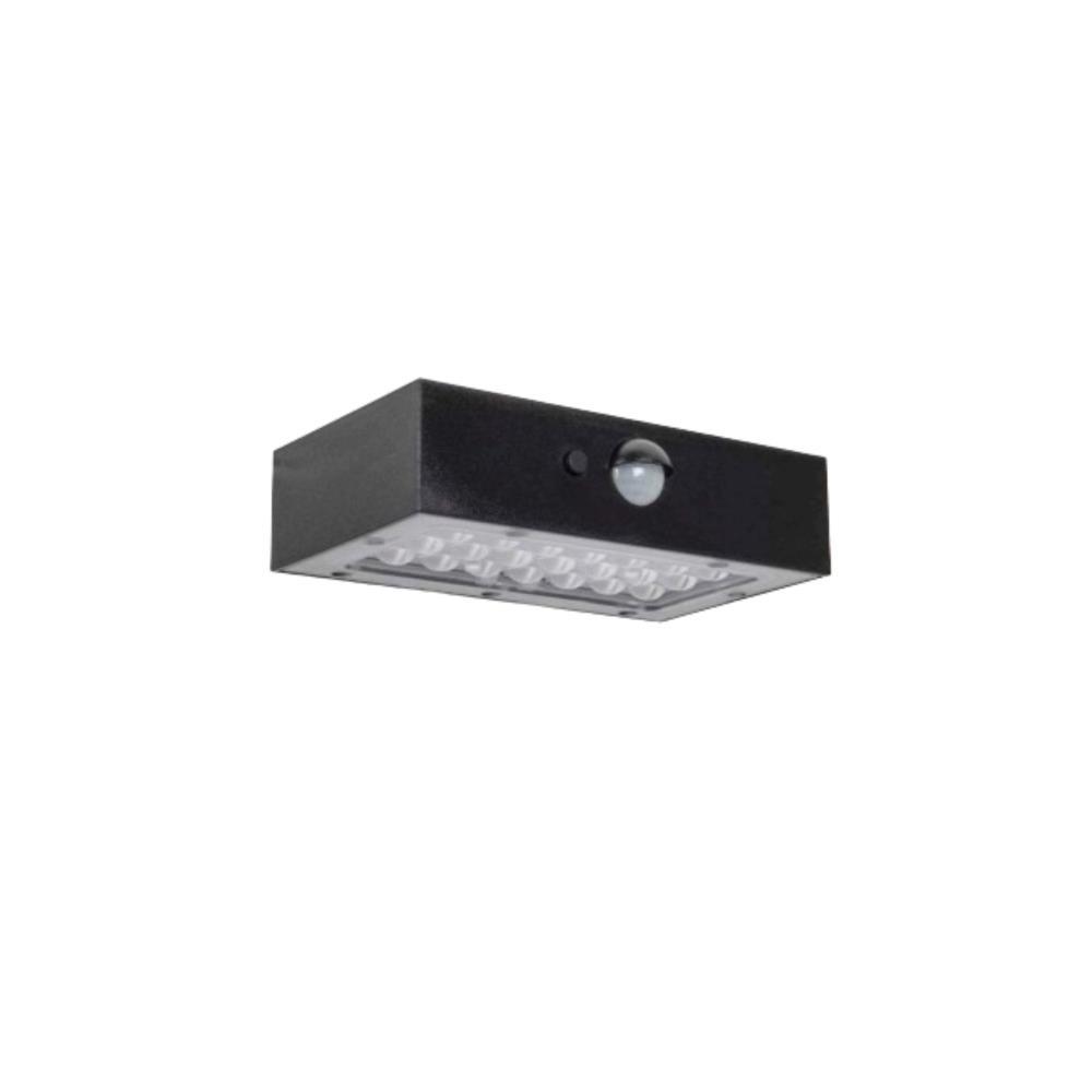 Aplique solar 3W 350 lumens 6000K preto Aslo