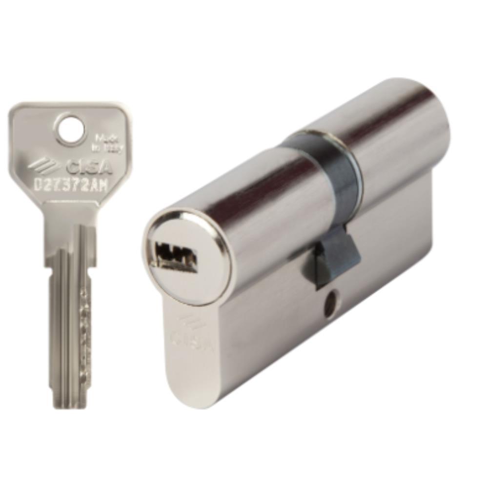 Cilindro segurança c/botão - C60x60mm- Niquel mate GLK
