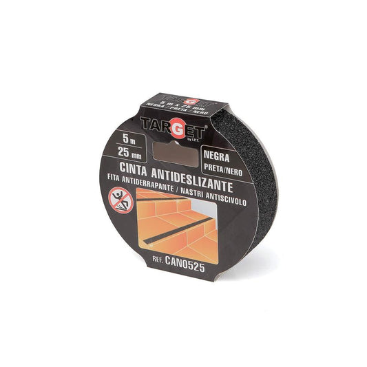 Fita adesiva antiderrapante 5x25mm preta Target