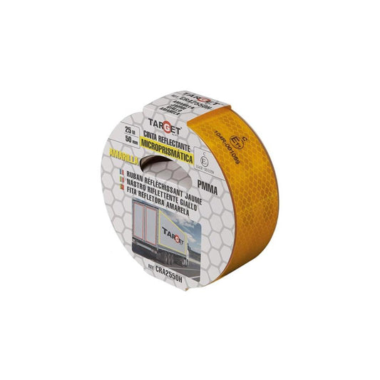FIta refletora certificada 25mt x 50mm amarela Target
