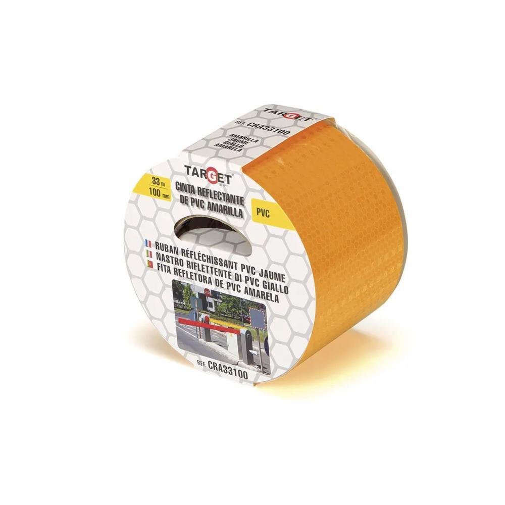 Fita refletora 33mt x100mm PVC amarela Target