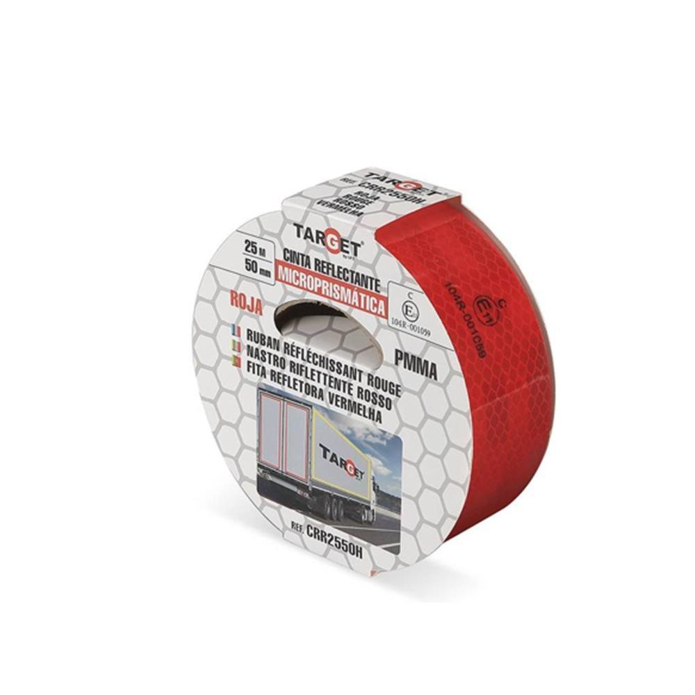 Fita reflectora certificada 25mt x50mm vermelha Target