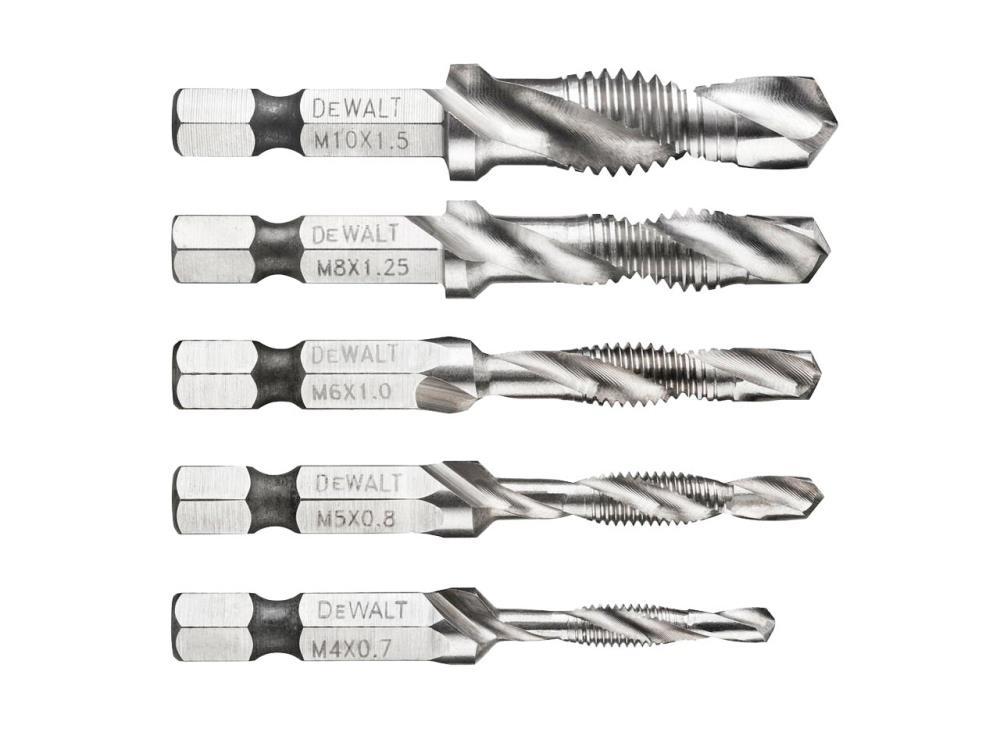 KIT DE 5 UNIDADES BROCA ROSCADA METRICA DEWALT