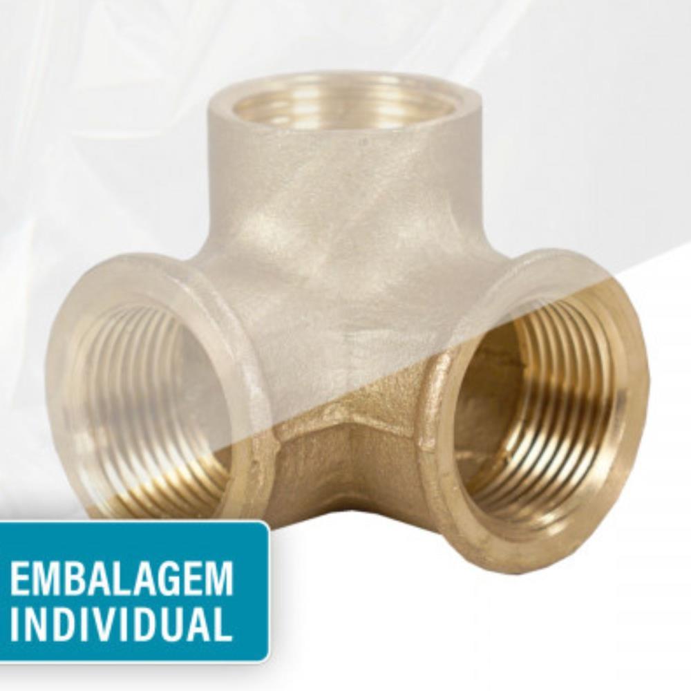 Joelho 3 vias femea 3/4 latão