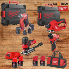 Kit Madeira - 4 Máquinas M12 Milwaukee - Globalbrico