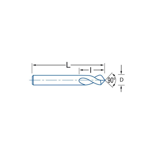 BROCA C/PONTE 16mm 90º HSCO 1301 IZAR