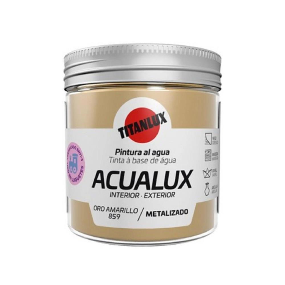 250ML ACUALUX METALIZADO OURO AMARELO TITAN