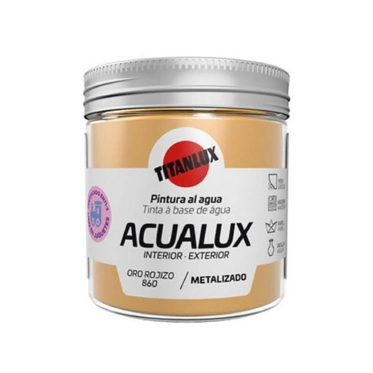 250ML ACUALUX METALIZADO OURO AVERMELHADO TITAN