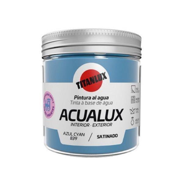 75ML ACUALUX ACETINADO AZUL CIANO TITAN