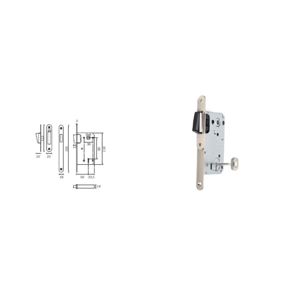 Fechadura magnetica M716-1B c/chave lacado preto