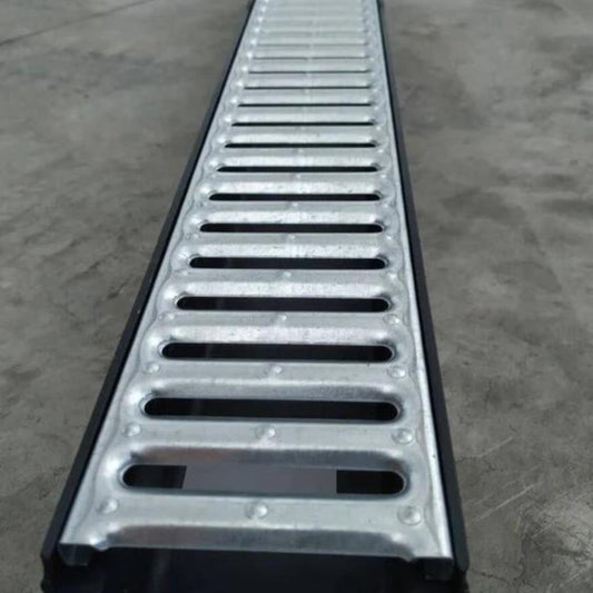 Canal PP cinza compact c/grelha galv. 100x11x7.2cm