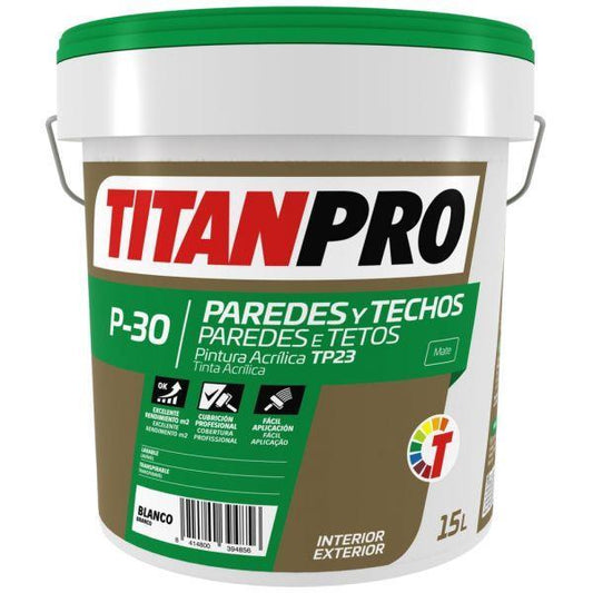 15L TINTA ACRILICA P-30 BRANCO MATE TITAN