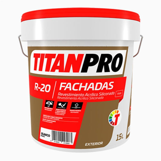 15L REVESTIMENTO ACRILICO SILICONADO R-20 BRANCO MATE TITAN