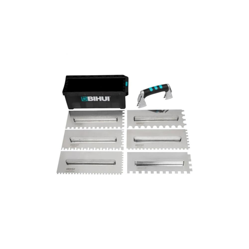 Cj. de 8 Espátulas Dentadas cabo U invert. em Aço Inox BIHUI