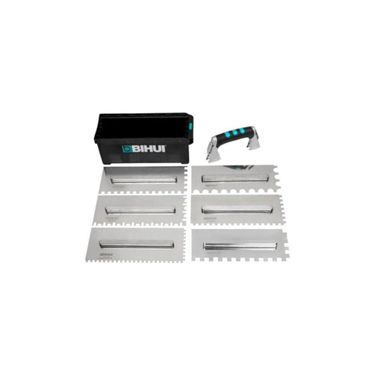 Cj. de 8 Espátulas Dentadas cabo U invert. em Aço Inox BIHUI