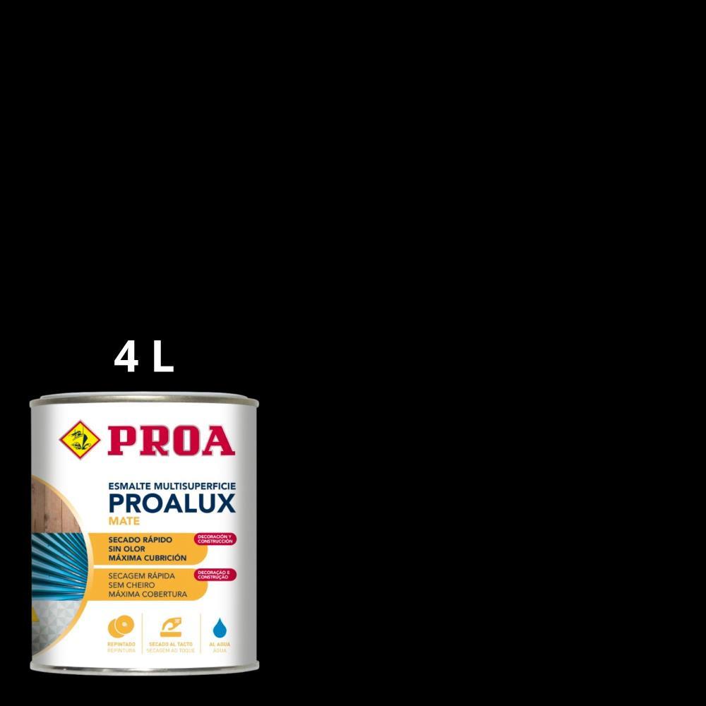 4L Esmalte aquoso mate preto Proalux