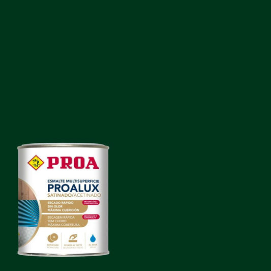 750ml Esmalte aquoso acetinado verde garrafa 6005 Proalux
