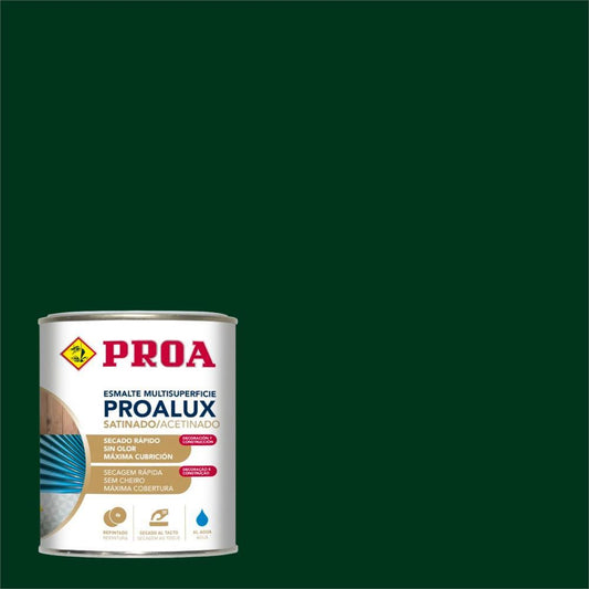 750ml Esmalte aquoso acetinado verde garrafa 6005 Proalux