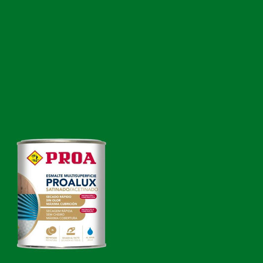 750ml Esmalte aquoso acetinado verde prado 6001 Proalux