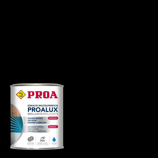 750ml Esmalte aquoso brilhante preto Proalux