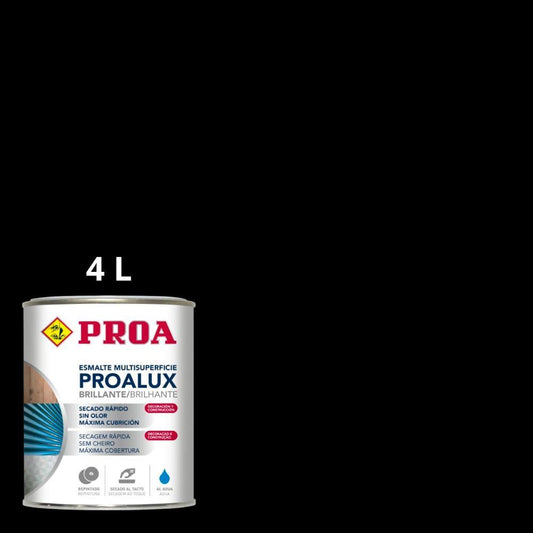 4L Esmalte aquoso brilhante preto Proalux