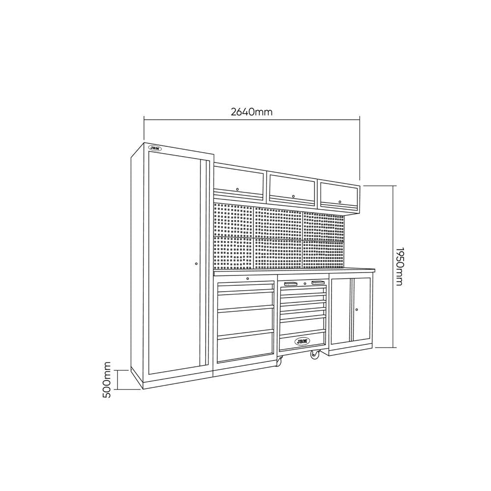 Conjunto de moveis modulares para oficina 18pcs JBM