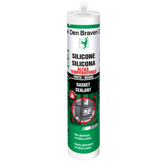 SILIC. ALTA TEMP. PRETO PT-ES 310ml DEN BRAVEN