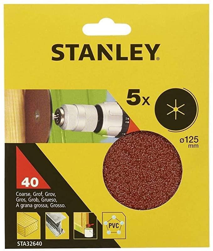 5 DISCOS LIXA 125mm GR. 40 STA32640-XJ STANLEY