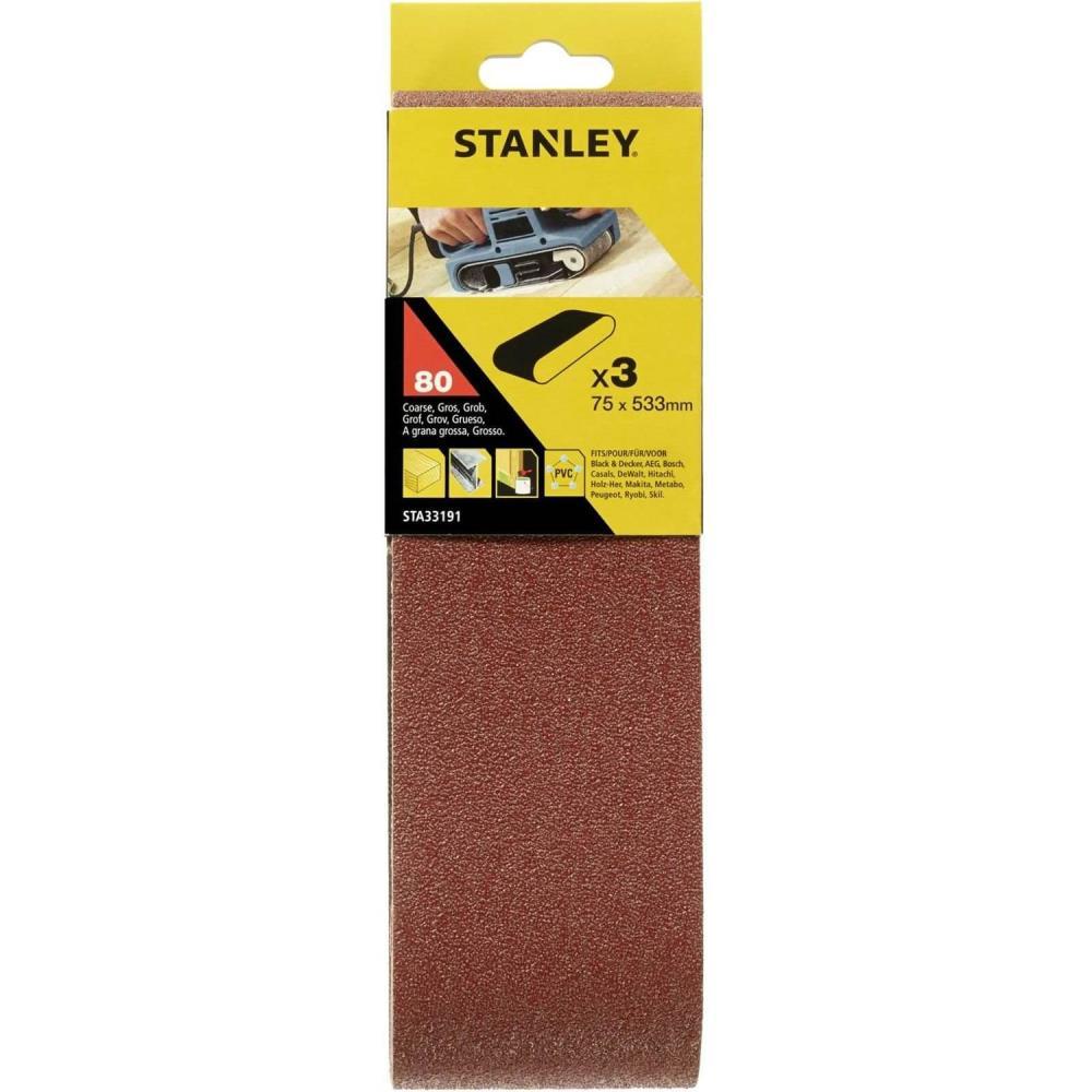 3 CINTAS LIXA 75X533mm GR.80 STANLEY