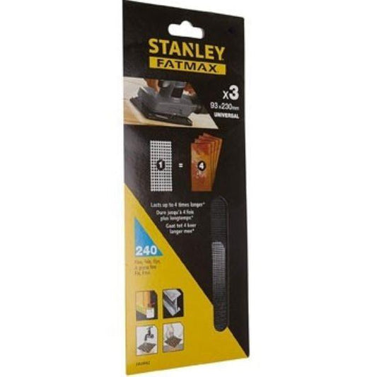 3 FOLHAS DE 1/3 LIXA MALHA 93X240 GR. 240 STANLEY