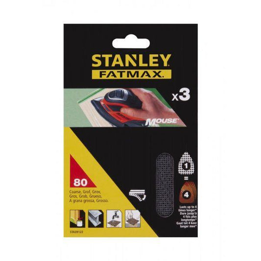 3 FOLHA LIXA P/MOUSSE C/VELCRO GR. 40 STANLEY