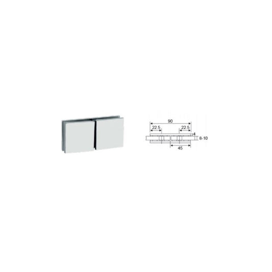 Suporte p/vidro ref. SV07 180º duplo 45x45x4mm inox sat