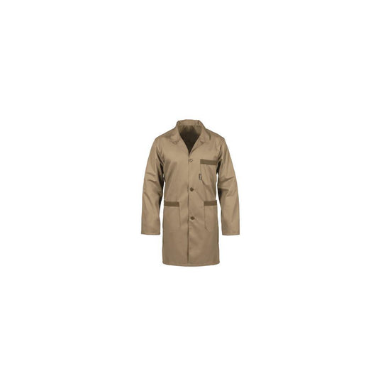 BATA TRABALHO BEJE/CASTANHO 65/35 POL.ALG. TAM. XXL