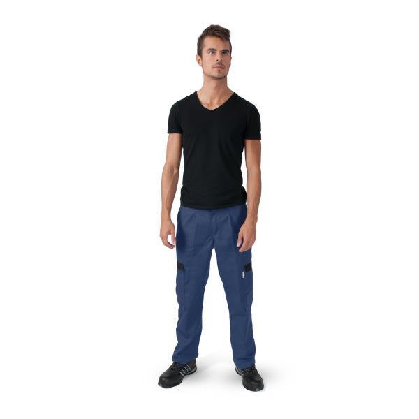 CALÇA TRABALHO AZUL MAR./PRETO 100% ALG. TAM. 40