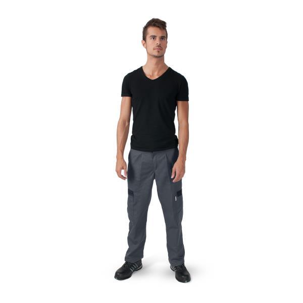 CALÇA TRABALHO CINZA/PRETO 65/35 POL.ALG. TAM. 42
