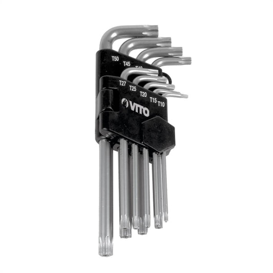 CONJUNTO 9 CHAVES TORX LONGAS COM SEGREDO PRO