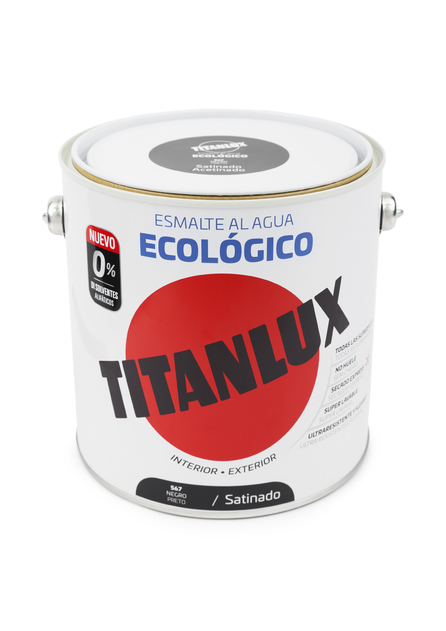 2.5L ESMALTE TITANLUX ECO PRETO ACETINADO TITAN | GlobalBrico