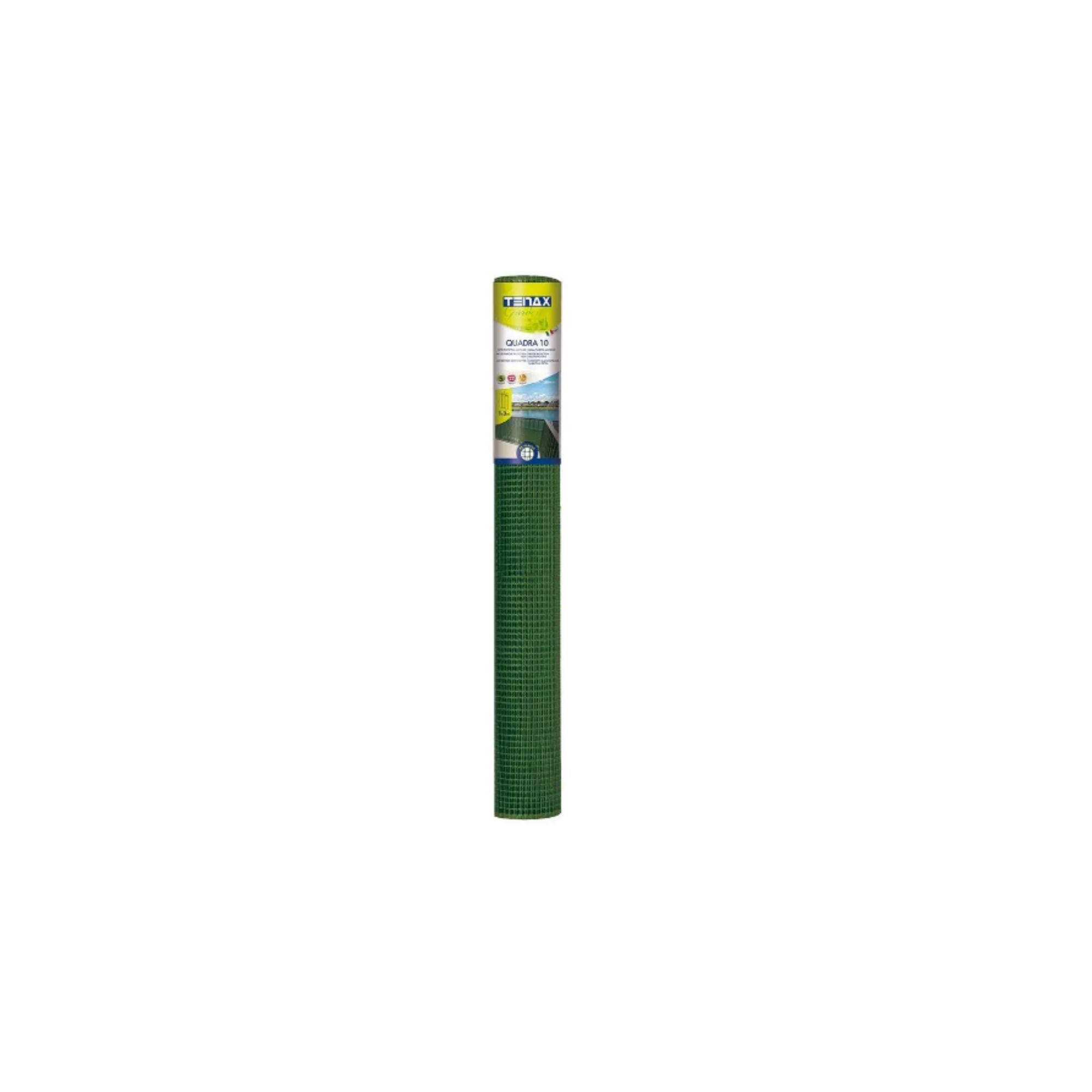 Rolo 5mt rede plastica quadra 10 verde H1000mm Tenax Brico