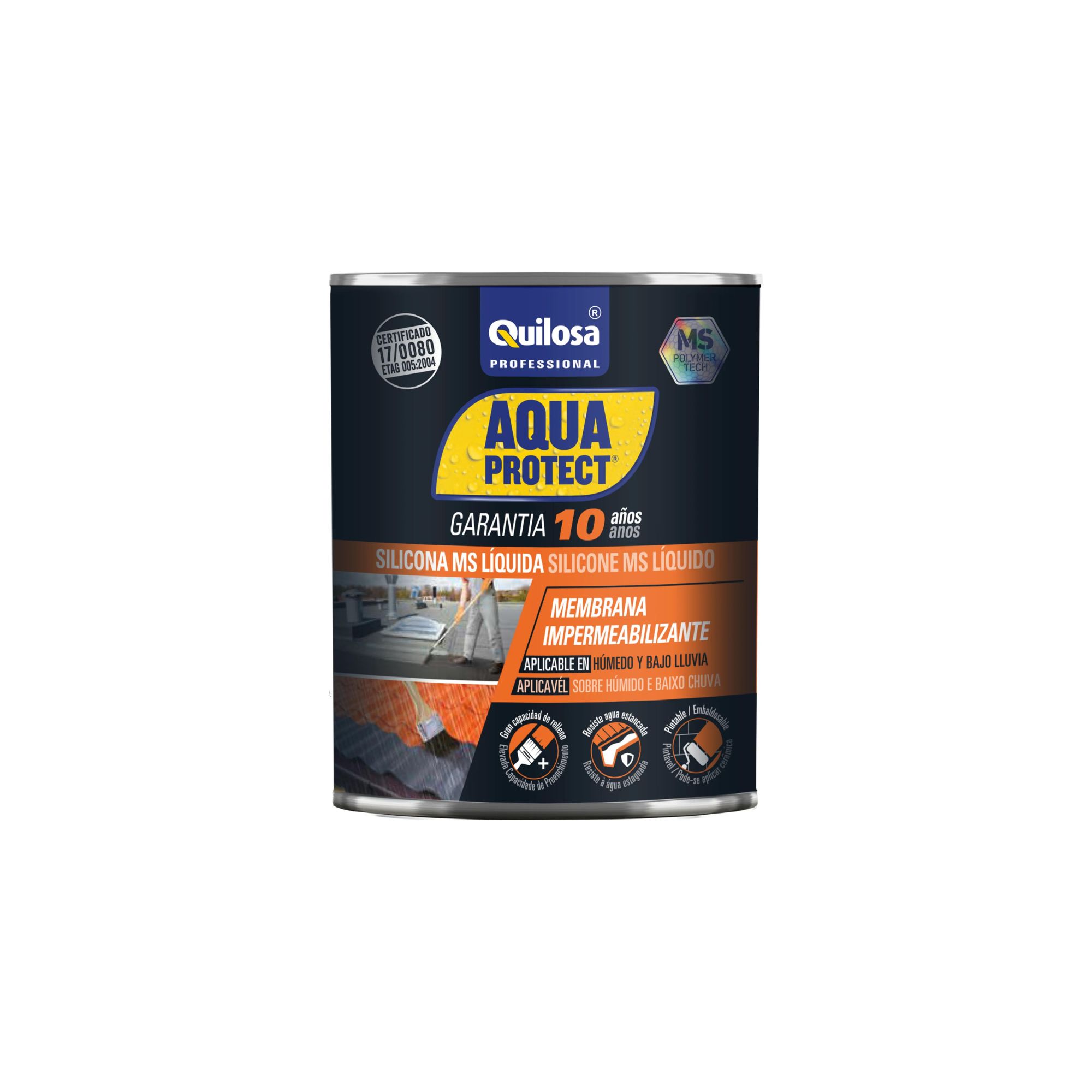 Silicone Aquaprotect terracota MS liquido 1kg Quilosa